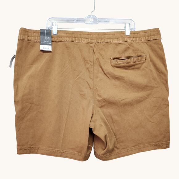 NWT No Boundaries Men’s XL 40-42 Jogger Shorts Brown Stretch Twill Elastic Waist - Picture 4 of 13